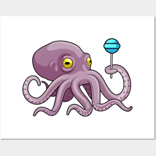 Octopus with Lollipop Posters and Art